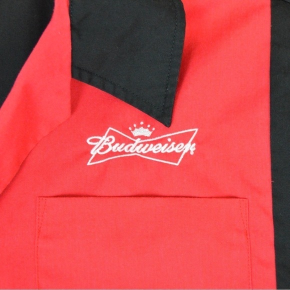 Hilton Cruiser Retro Bowling Shirt Budweiser Red/Black Size XL Rockabilly - Picture 5 of 7